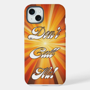 Retro 70s Stijl Oranje zonnestralen "Bel me niet" iPhone 15 Plus Case