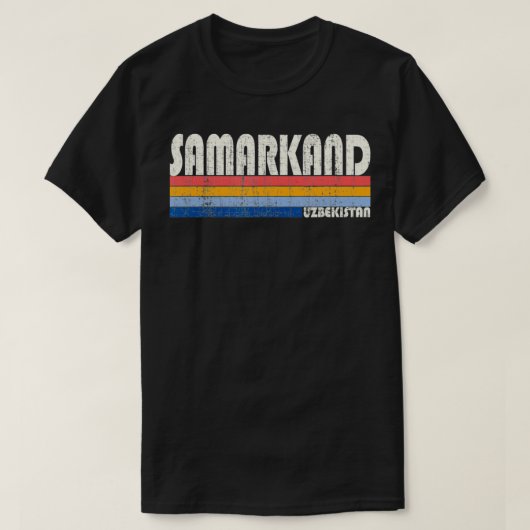 Retro  70s Stijl Samarkand, Oezbekistan T-shirt (Design voorkant)