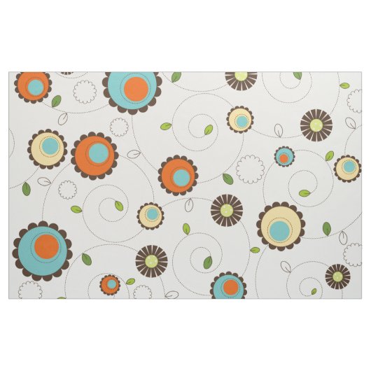 Retro 70s stijlpatroon stof (Yard (91,4 cm))