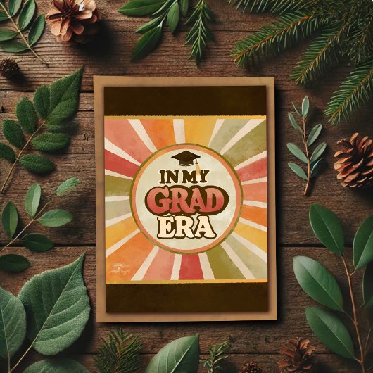 Retro 70s Stijlvol Grappig In Mijn Afstudeerder Er Kaart