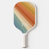 Retro 70s Streep Monogram Pickleball Paddle (Achterkant)
