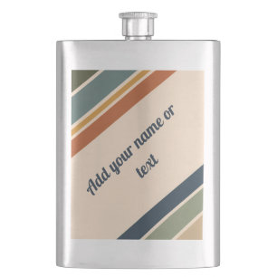 Retro 70s Streep Vintage Crème Aangepaste Naam Flacon