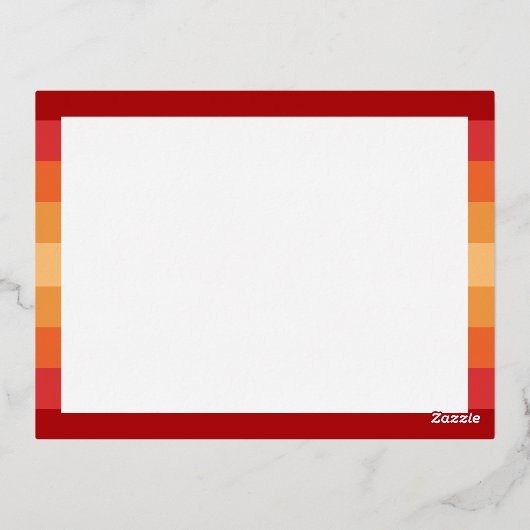 Retro 70s Strepen met Gouden Rode Kleuren - 2 Foto Folie Feestdagen Briefkaart (Achterkant)