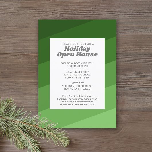 Retro 70s strepen - Olijfgroen feestje Kaart