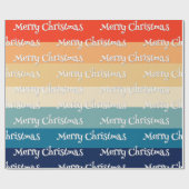 Retro 70s Strepen Prettig Kerstfeest Cadeaupapier (Vlak)