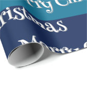 Retro 70s Strepen Prettig Kerstfeest Cadeaupapier (Rol Hoek)