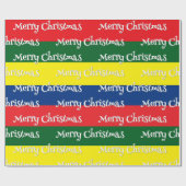 Retro 70s Strepen Prettig Kerstfeest Cadeaupapier (Vlak)