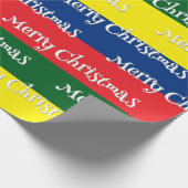Retro 70s Strepen Prettig Kerstfeest Cadeaupapier (Hoek)
