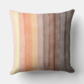 Retro  70s strepen sinaasappel bruin waterverf kussen (Achterkant)