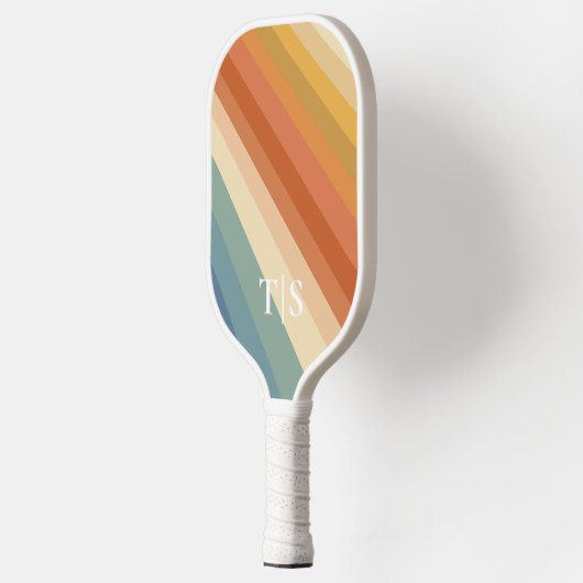 Retro 70s Stripe Monogram Pickleball Paddle (Links)