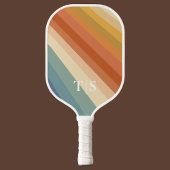 Retro 70s Stripe Monogram Pickleball Paddle