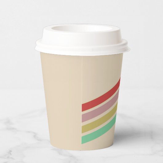 Retro  70's Stripe Papieren Bekers (Rechts)