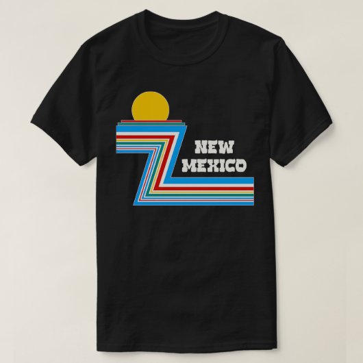 Retro 70s Stripe Reizen New Mexico T-shirt (Design voorkant)