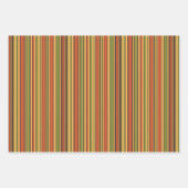 Retro 70s Stripes Brown Avocado Oranje Mustard Inpakpapier Vel (Voorkant 3)