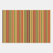 Retro 70s Stripes Brown Avocado Oranje Mustard Inpakpapier Vel (Voorkant 2)