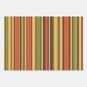 Retro 70s Stripes Brown Avocado Oranje Mustard Inpakpapier Vel (Voorkant)