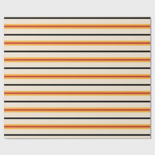 Retro 70s Stripes Cadeaupapier (Vlak)