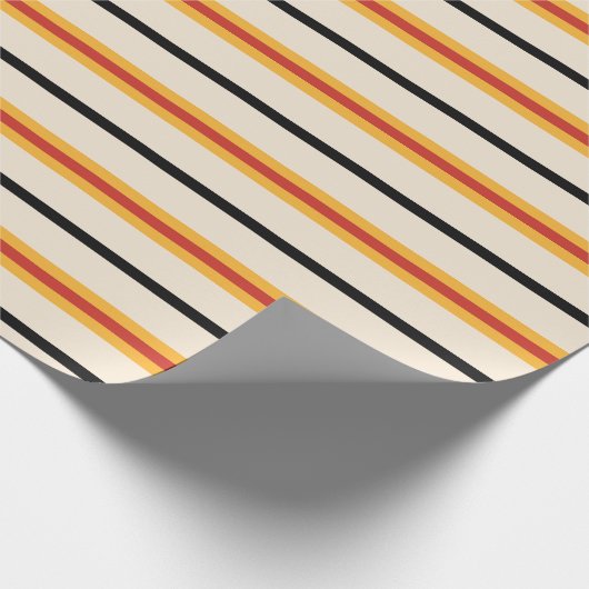 Retro 70s Stripes Cadeaupapier (Hoek)