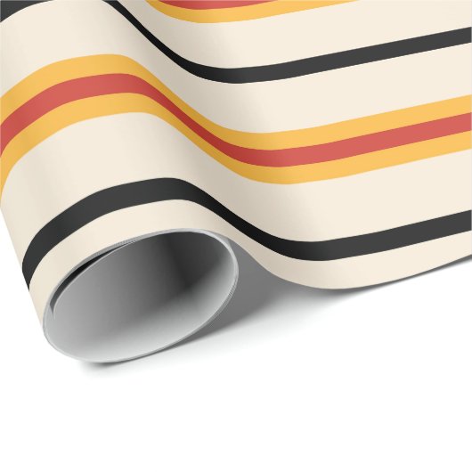 Retro 70s Stripes Cadeaupapier (Rol Hoek)