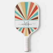 Retro 70s Stripes Custom Monogram Pickleball Paddle (Voorkant)