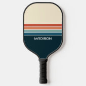 Retro 70s Stripes gepersonaliseerd Pickleball Paddle (Voorkant)