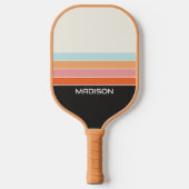 Retro 70s Stripes gepersonaliseerd Pickleball Paddle (Voorkant)