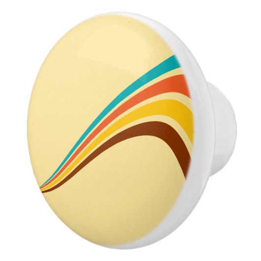 Retro 70's Stripes Keramische Knop (Rechts)