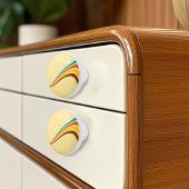 Retro 70's Stripes Keramische Knop