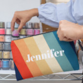 Retro 70s Stripes Persoonlijke naam Etui