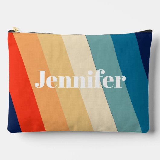 Retro 70s Stripes Persoonlijke naam Etui (Voorkant)