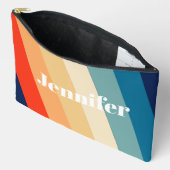 Retro 70s Stripes Persoonlijke naam Etui (Open)