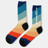 Retro 70s Stripes Persoonlijke naam Sokken (Links)
