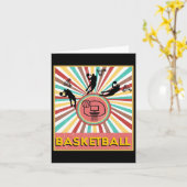 Retro  70s Style Basketbal T Kaart (Gele Bloem)
