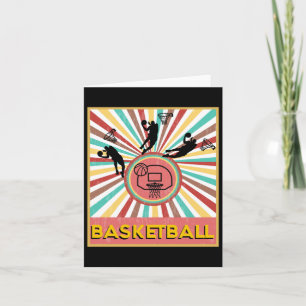 Retro  70s Style Basketbal T Kaart