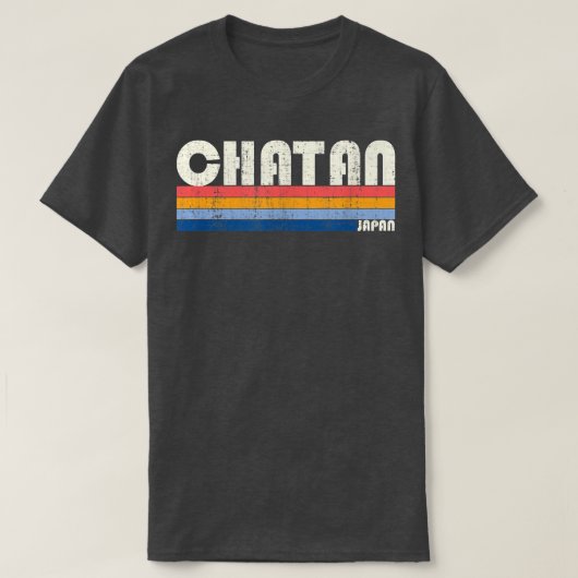 Retro  70s Style Chatan, Japan T-shirt (Design voorkant)
