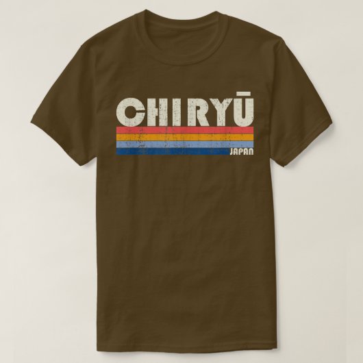 Retro  70s Style Chiryu, Japan T-shirt (Design voorkant)