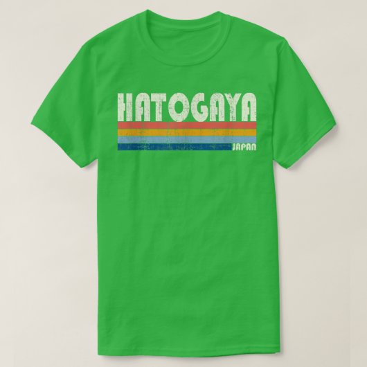 Retro  70s Style Hatogaya, Japan T-shirt (Design voorkant)