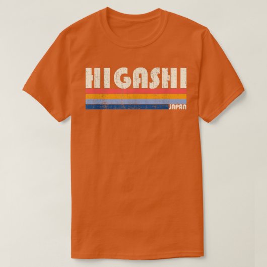 Retro 70s Style Higashi, Japan T-shirt (Design voorkant)