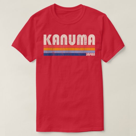 Retro  70s Style Kanuma, Japan T-shirt (Design voorkant)