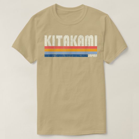 Retro 70s Style Kitakami, Japan T-shirt (Design voorkant)