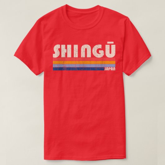 Retro  70s Style Shingu, Japan T-shirt (Design voorkant)
