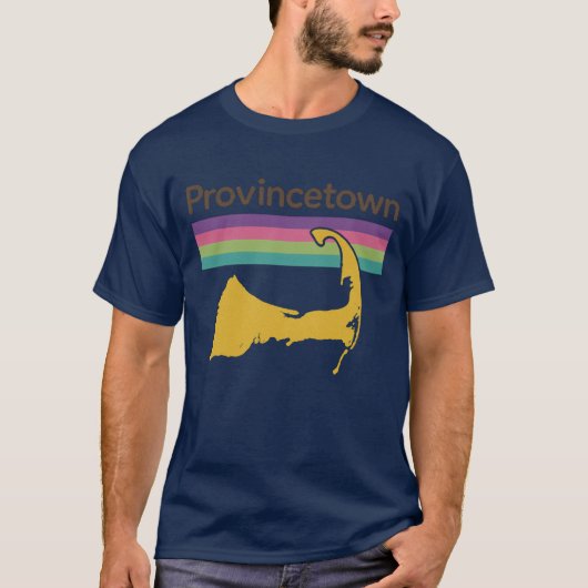 Retro 70s-style souvenir Provincetown T-shirt (Voorkant)