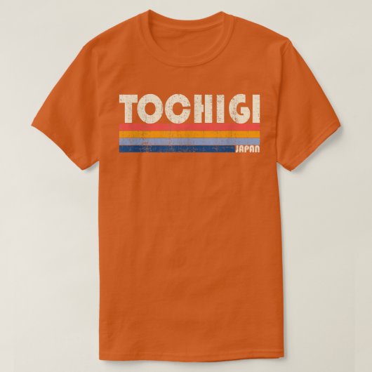 Retro 70s Style Tochigi, Japan T-shirt (Design voorkant)
