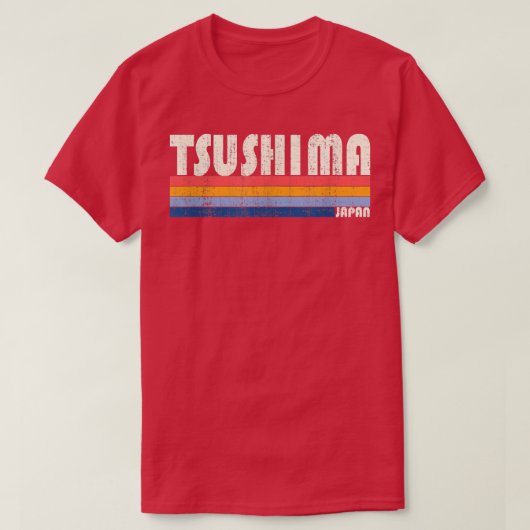 Retro  70s Style Tsushima, Japan T-shirt (Design voorkant)