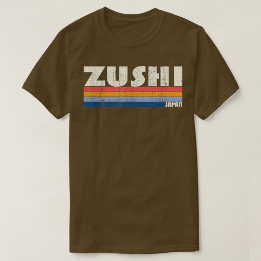 Retro 70s Style Zushi, Japan T-shirt (Design voorkant)