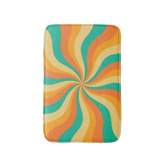 Retro 70s Sunburst Kleurrijke achtergrond Badmat (Voorkant Verticaal)