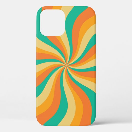 Retro 70s Sunburst Kleurrijke achtergrond Case-Mate iPhone Case (Achterkant)