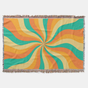 Retro 70s Sunburst Kleurrijke achtergrond Deken
