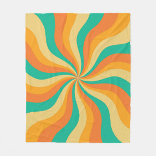Retro 70s Sunburst Kleurrijke achtergrond Fleece Deken