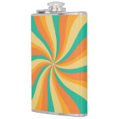 Retro 70s Sunburst Kleurrijke achtergrond Heupfles (Links)